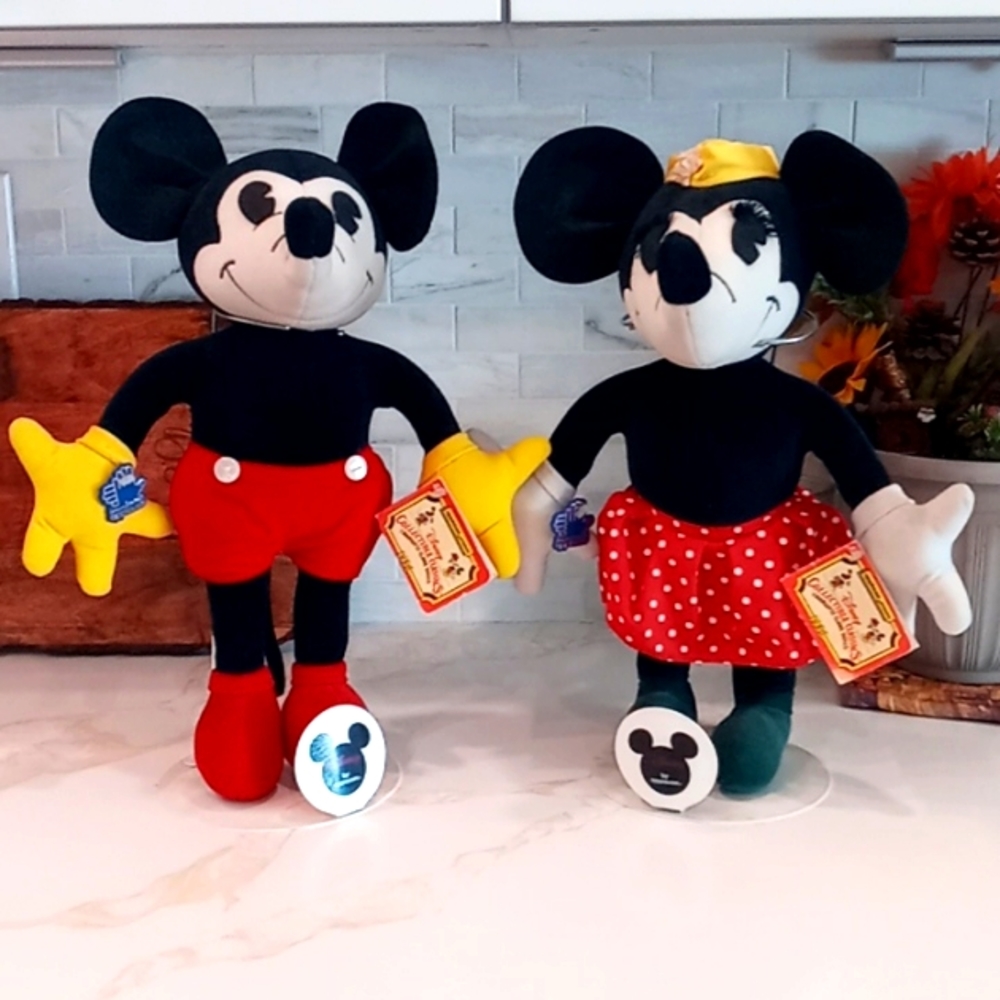 Vtg Charlotte Clark Disney Collectible Classics Mickey & Minnie Mouse Dolls